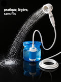 Douche de Camping Portable Rechargeable — Pompe Électrique Intelligente | Sans Électricité | Affichage Digital | Plage & Extérieurs