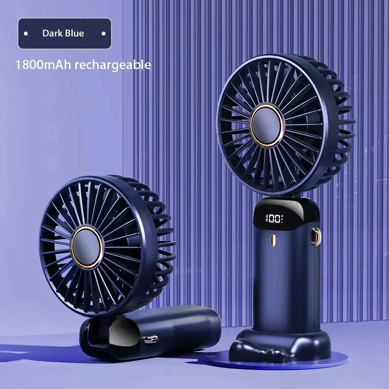 Ventilateur Portable USB Rechargeable — Tour de Cou & Bureau | Écran LED | 5 Vitesses | Batterie 1800mAh